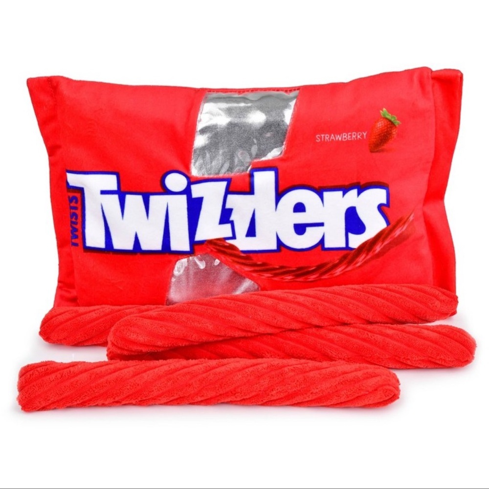 NWT iscream twizzlers plush pillow with plush twizzlers candy inside